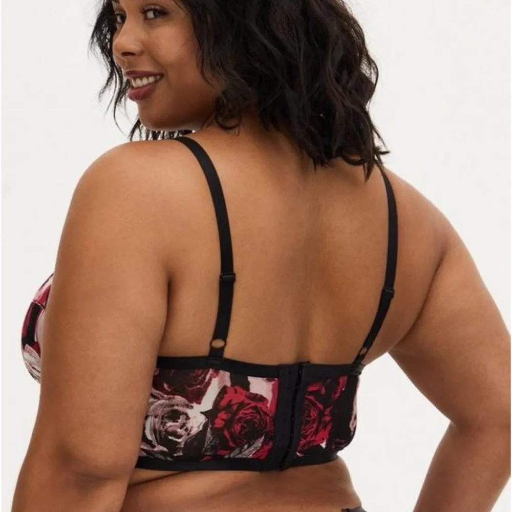 Torrid Mesh Rose Print Underwire Bralette